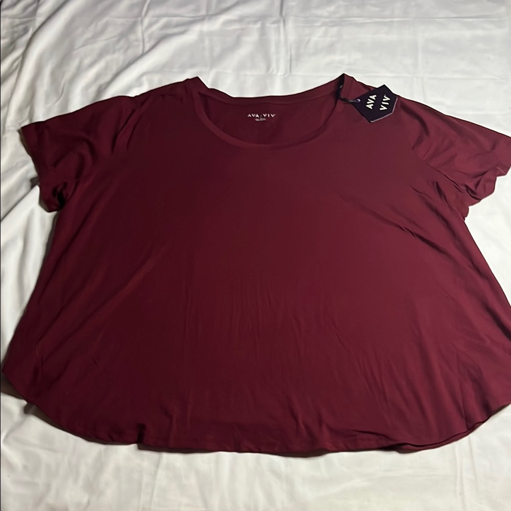 NWT Ava & Viv Maroon Top